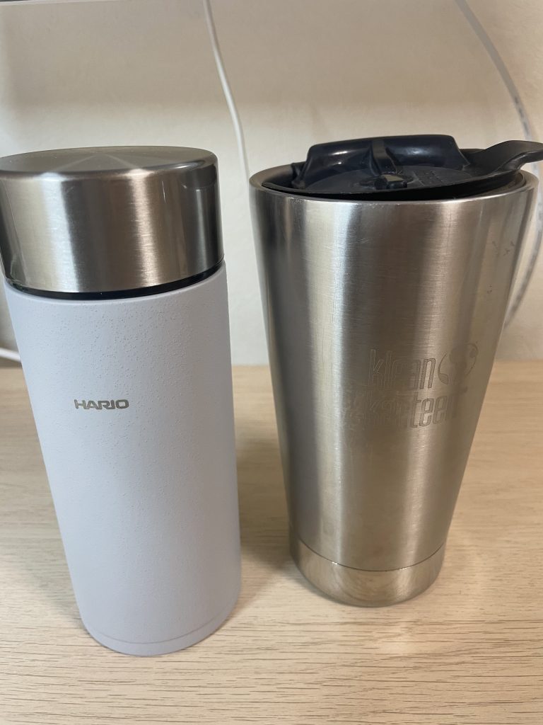 klean kanteen タンブラーとHARIOスティックボトル